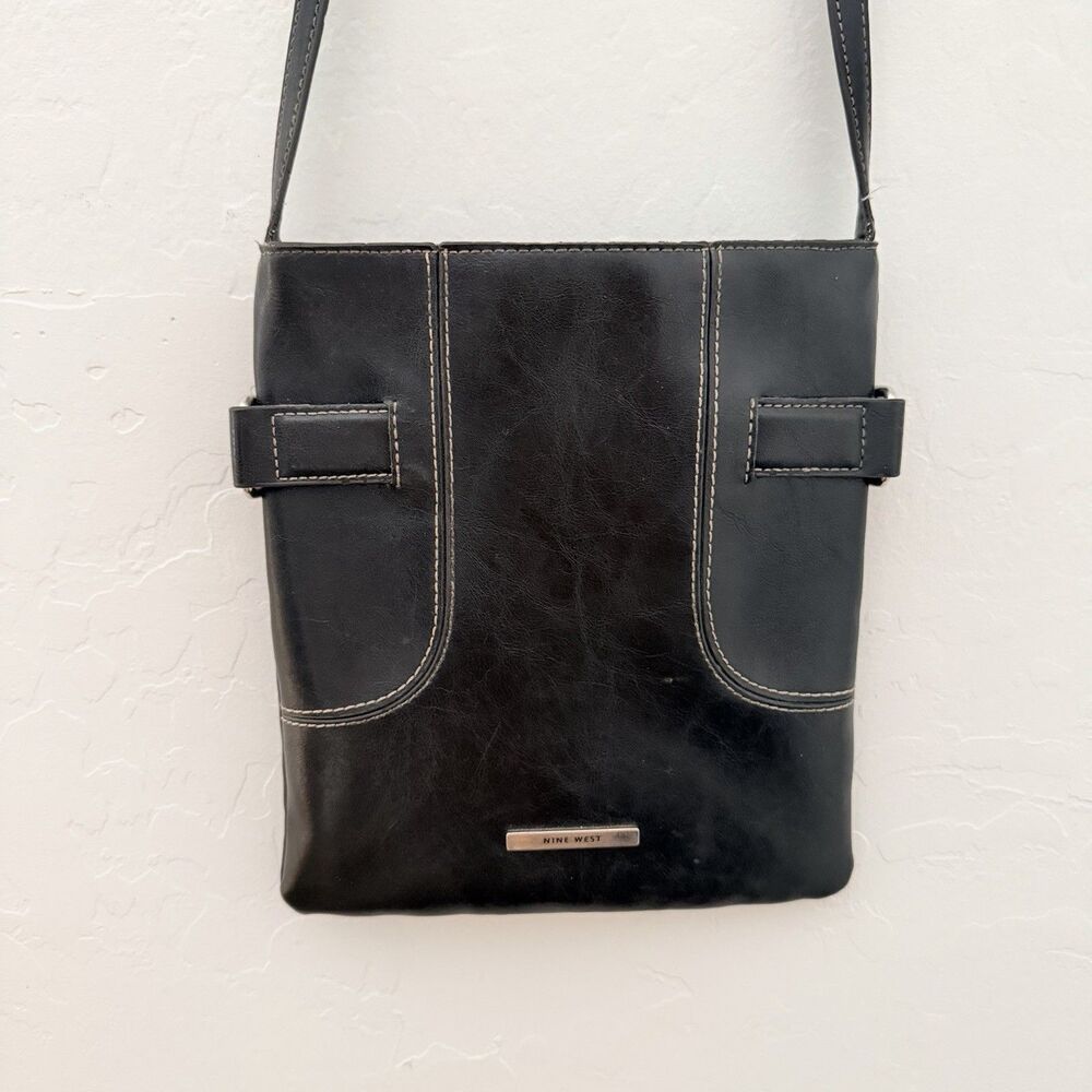 Vintage Nine West Black Crossbody Bag Y2K 90s Minimalist Shoulder Purse